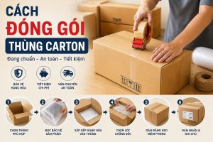 Cách đóng gói thùng carton đúng chuẩn, an toàn khi vận chuyển