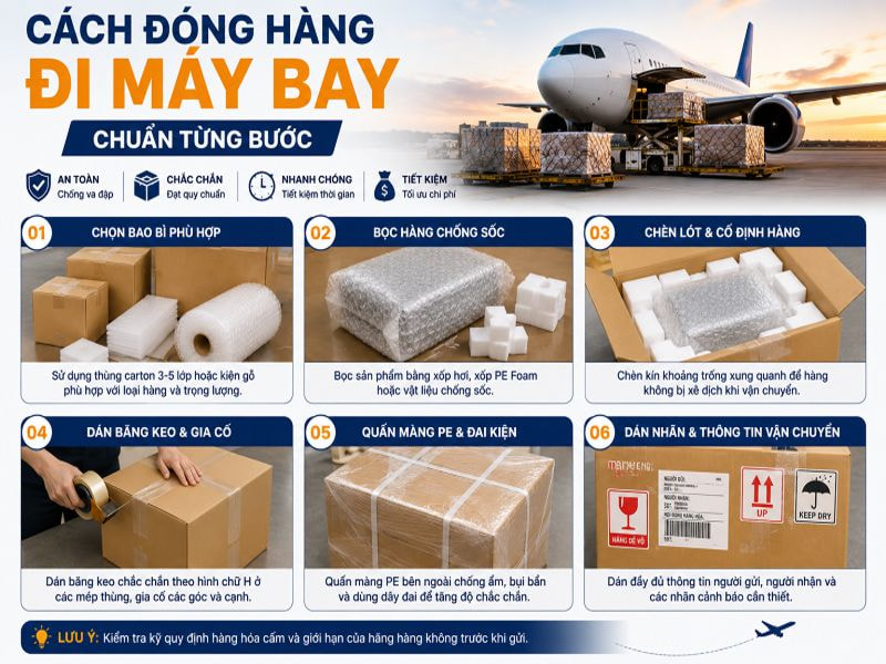 Cách đóng hàng đi máy bay chuẩn từng bước