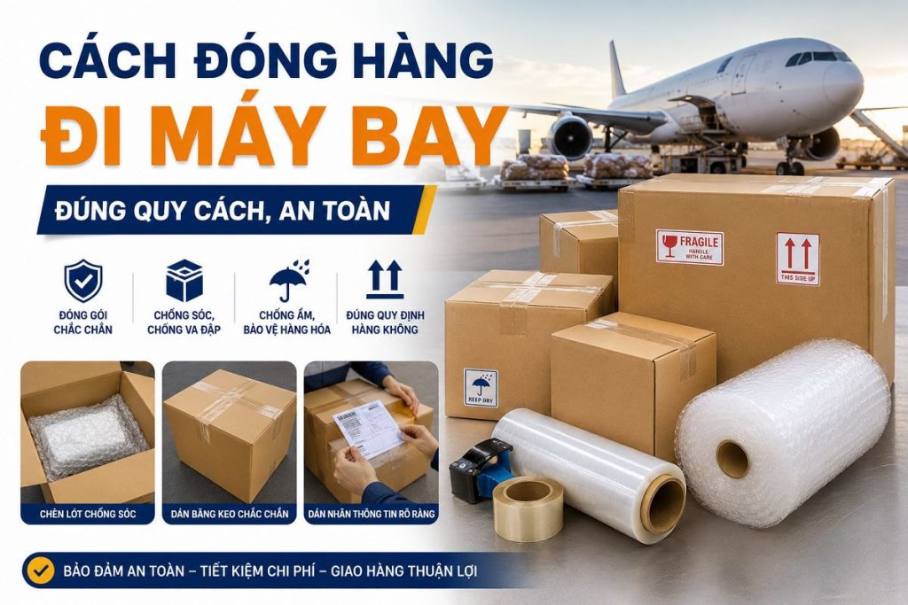 Cách đóng hàng đi máy bay đúng quy cách, an toàn
