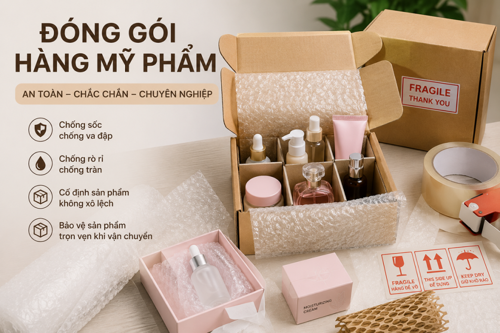 Đóng gói hàng mỹ phẩm: Quy trình và bao bì cần thiết 1 Đóng gói hàng mỹ phẩm