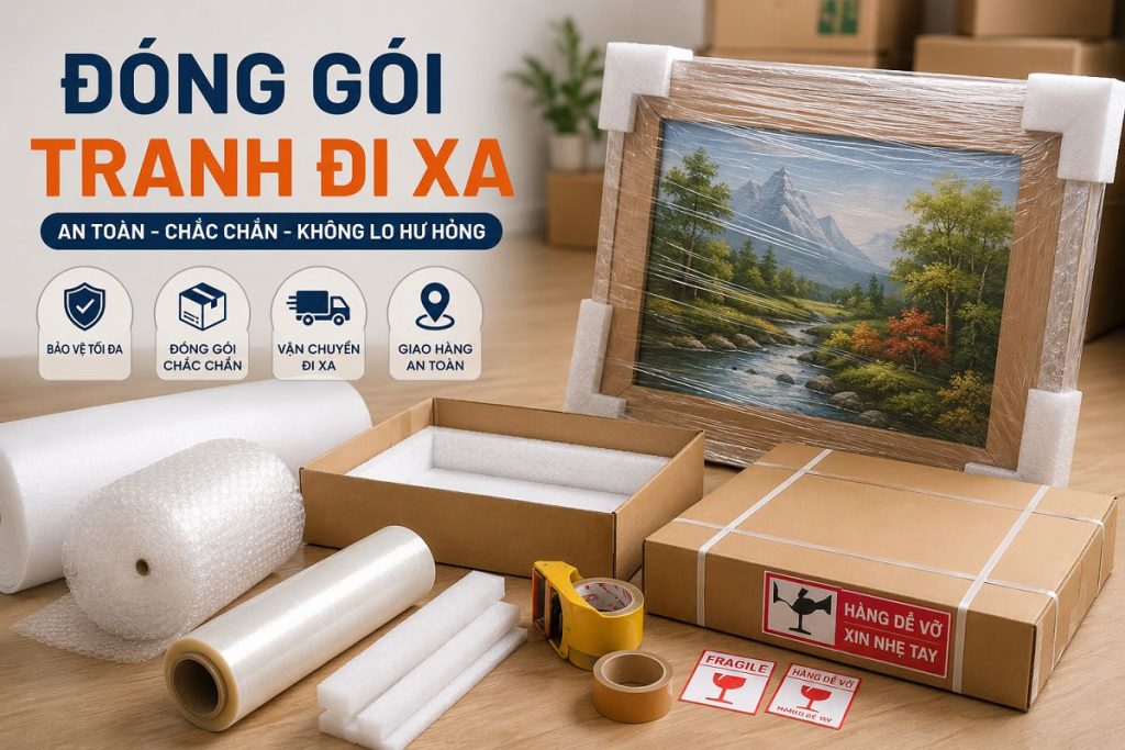 Đóng gói tranh đi xa | Vật liệu và quy trình chuẩn 1 Đóng gói tranh đi xa