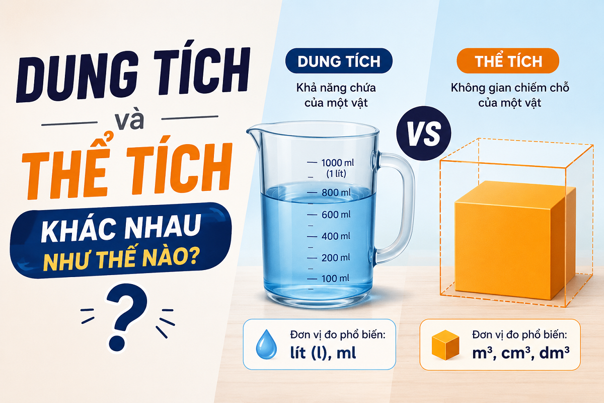 Dung tích và thể tích khác nhau như thế nào?