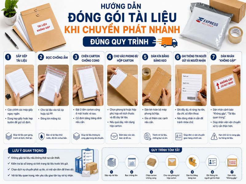 Hướng dẫn đóng gói tài liệu khi chuyển phát nhanh đúng quy trình