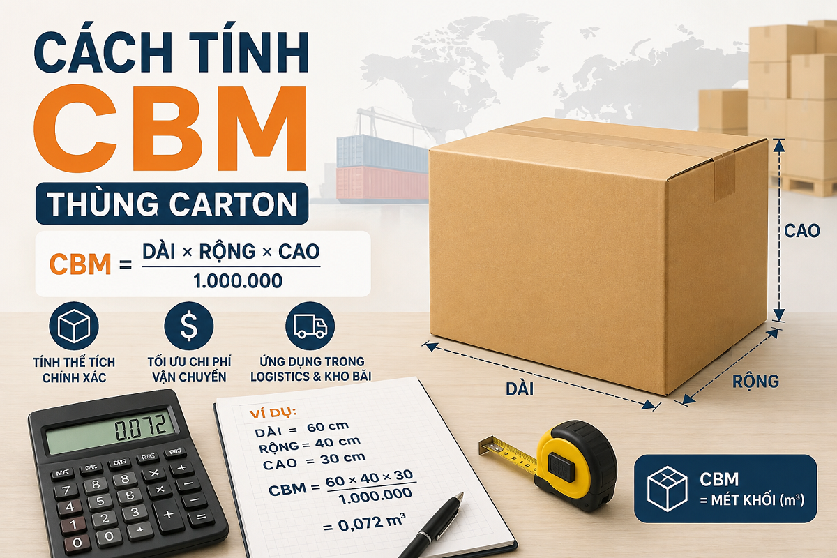 Cách tính CBM thùng carton