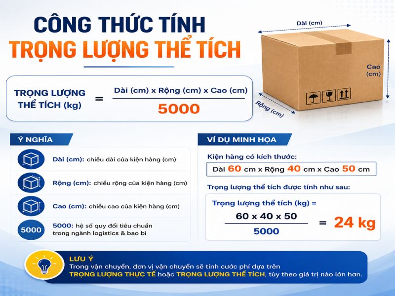 Công thức tính trọng lượng thể tích