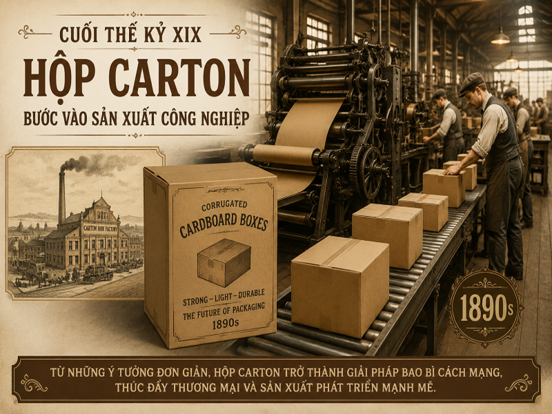 Cuối thế kỷ XIX hộp carton bước vào sản xuất công nghiệp