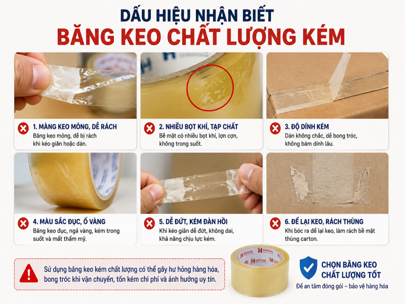 Đánh giá băng keo chất lượng như thế nào? Tiêu chí cần biết 10 Dấu hiệu nhận biết băng keo chất lượng kém