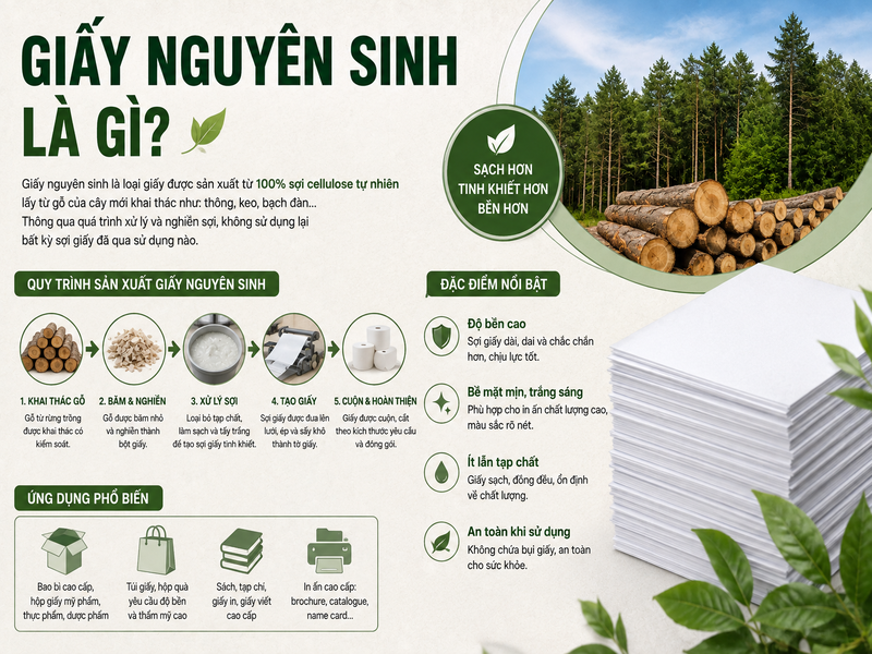 Giấy tái chế và giấy nguyên sinh: So sánh chi tiết từ A-Z 9 Giấy nguyên sinh là gì?
