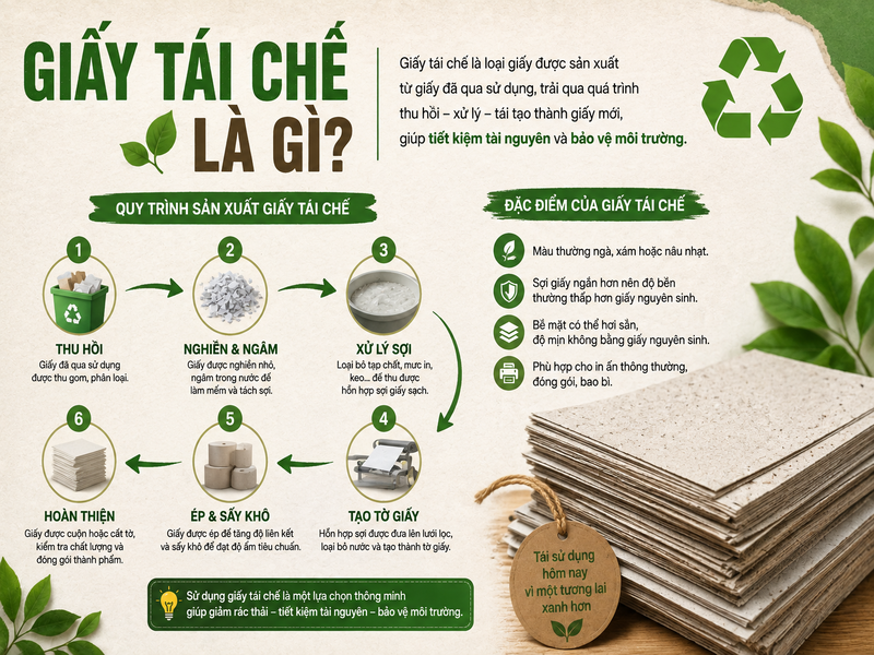 Giấy tái chế và giấy nguyên sinh: So sánh chi tiết từ A-Z 8 Giấy tái chế là gì?