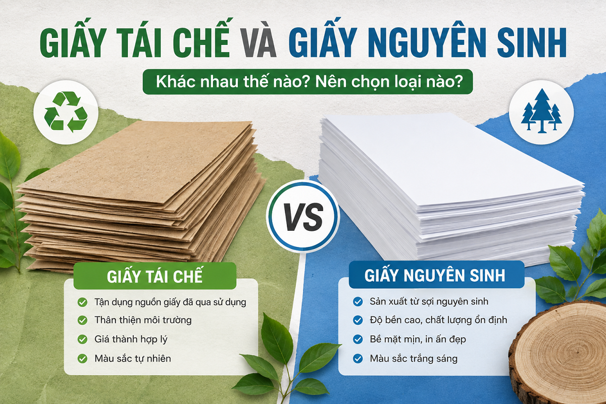 Giấy tái chế và giấy nguyên sinh