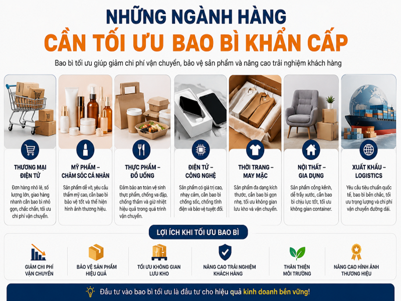 Những ngành hàng cần tối ưu bao bì khẩn cấp
