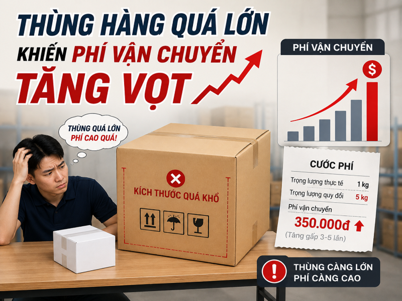Tối ưu 30% chi phí vận chuyển COD: Cách giảm phí ship hiệu quả 8 Thùng hàng quá lớn khiến phí vận chuyển tăng vọt
