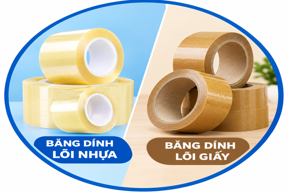 Băng dính lõi nhựa và băng dính lõi giấy