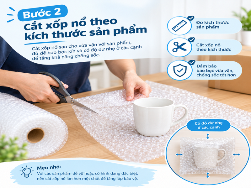 Cách sử dụng xốp nổ chống sốc đúng cách, hạn chế hư hỏng 8 Bước 2: Cắt xốp nổ theo kích thước sản phẩm