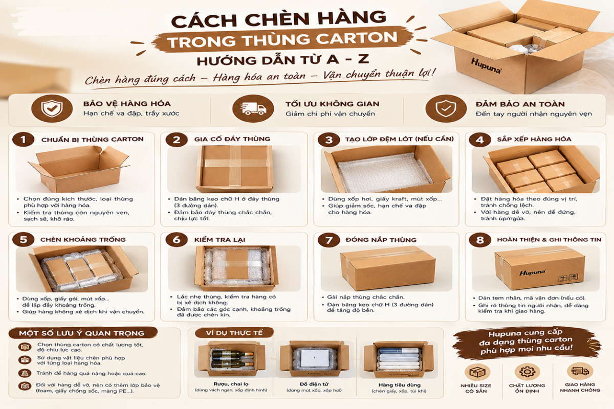 Cách chèn hàng trong thùng carton Hướng dẫn từ A - Z