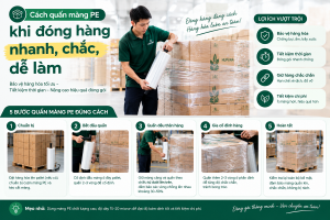 Cách quấn màng PE khi đóng hàng nhanh, chắc, dễ làm