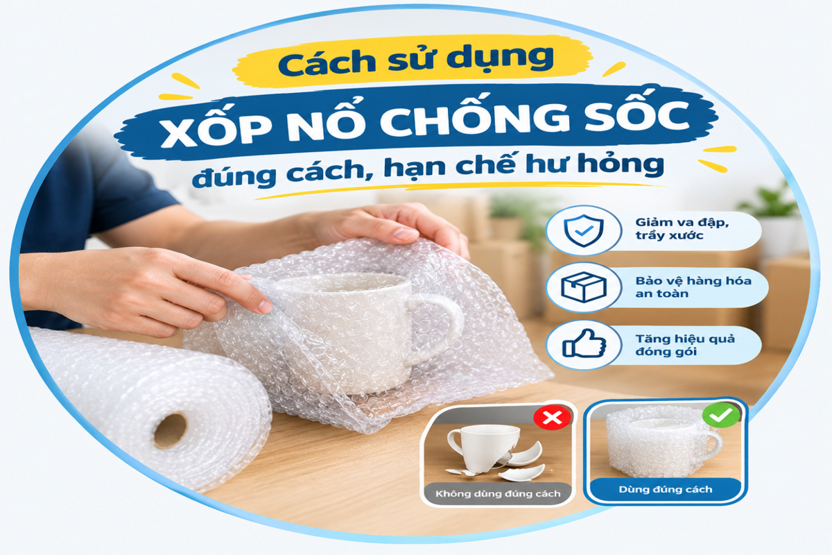 Cách sử dụng xốp nổ chống sốc đúng cách, hạn chế hư hỏng