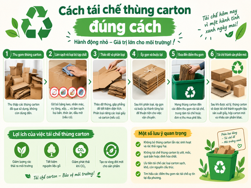 Cách tái chế thùng carton đúng cách