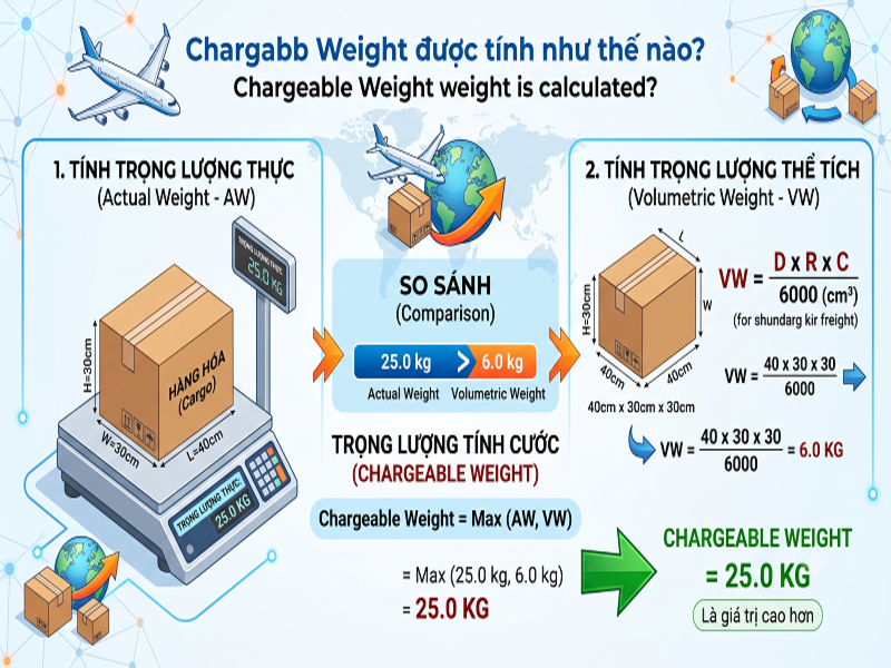 Chargeable Weight được tính như thế nào?