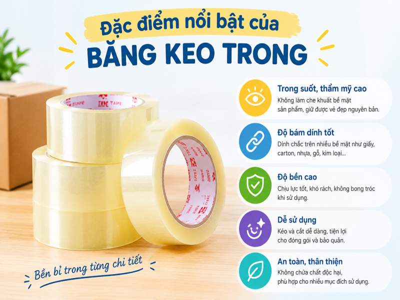 Đặc điểm nổi bật của băng keo trong