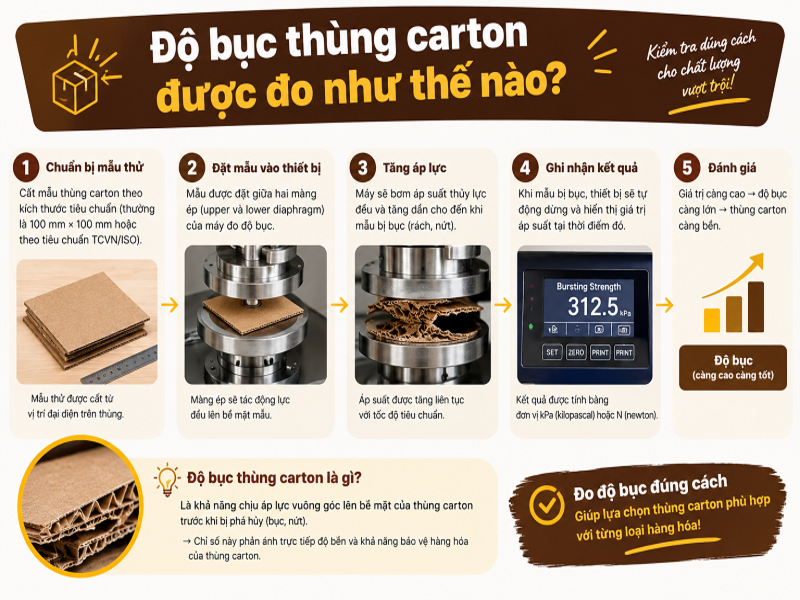 Độ bục thùng carton: Tiêu chuẩn, cách đo và những điều cần biết 8 Độ bục thùng carton được đo như thế nào