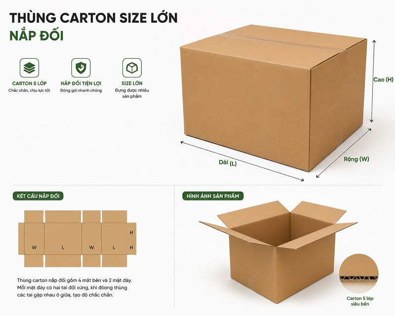 Thùng carton size lớn - Đa dạng kích thước, giá tốt 8 Thùng carton size lớn là gì