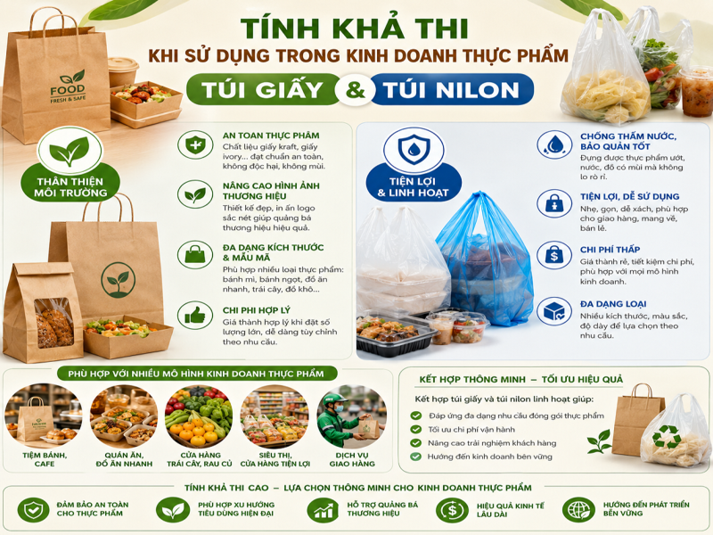 Tính khả thi khi sử dụng trong kinh doanh thực phẩm