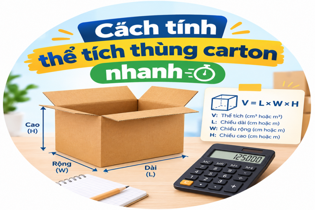 Cách tính thể tích thùng carton nhanh