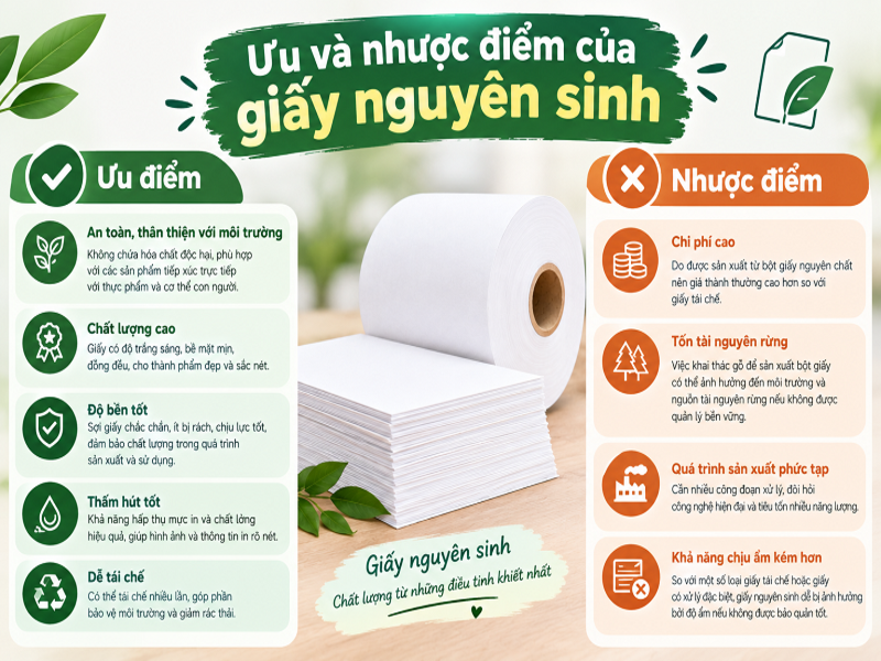 Giấy nguyên sinh là gì? Nguồn gốc, đặc điểm và công dụng 10 Ưu và nhược điểm của giấy nguyên sinh